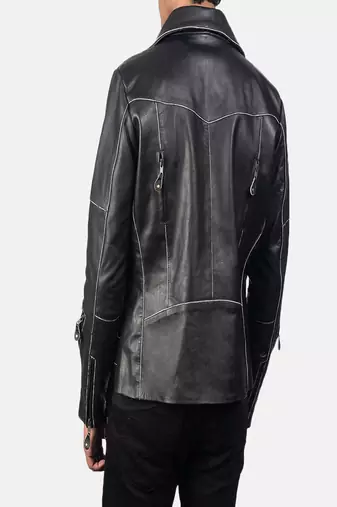 men's white lambskin leather biker jacket classic moto zip style signature