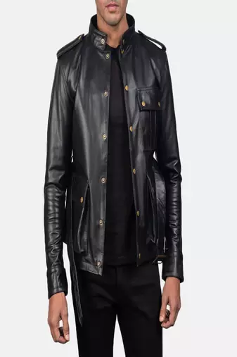 men's black lambskin leather jacket classic zip up style exclusive featured