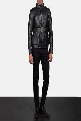 men's black lambskin leather jacket classic zip up style exclusive featured 3