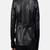 men’s black shining leather jacket –2 envelope style pocket