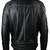 Mens black lamskin leather jacket -quilted shoulder & cross zipper style