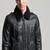 Men's black lambskin leather jacket - soft collar 2 pocket style
