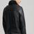 Men's black lambskin leather jacket - soft collar 2 pocket style