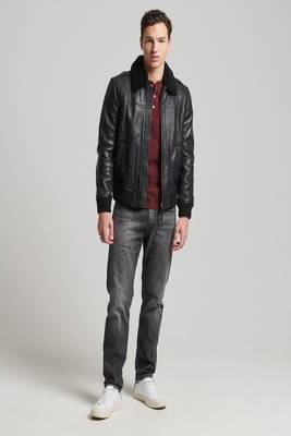 men's black lambskin leather jacket classic zip up style modern premium 4