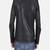 Men’s black  genuine leather jacket – feather coller & snap button style