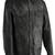 Men’s black  genuine leather jacket – snap button & 2 pocket style