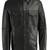 Men’s black  genuine leather jacket – snap button & 2 pocket style