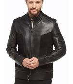 Men's chris black drago genuine lambskin leather jacket –  detachable zipper style