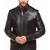 Men's chris black drago genuine lambskin leather jacket –  detachable zipper style