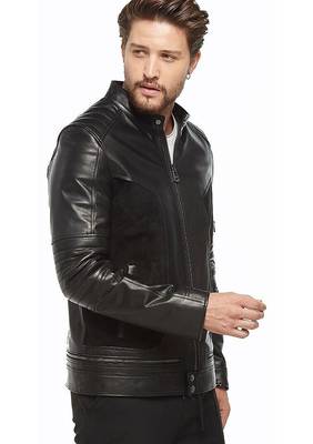 men's black lambskin leather jacket classic zip up style modern exclusive 3