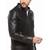 Men's chris black drago genuine lambskin leather jacket –  detachable zipper style