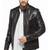 Men's chris black drago genuine lambskin leather jacket –  detachable zipper style