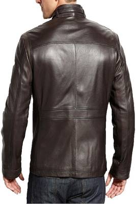 men's dark brown lambskin leather biker jacket classic moto zip exclusive 2