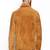 Men’s brown tan suede lambskin leather jacket –snap button  design