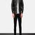 men pure black genuine leather jacket lambskin winter style -quilted hand design