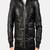 men pure black genuine leather jacket lambskin winter style -quilted hand design