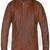 Men’s brown genuine lambskin leather biker jacket  2 button design