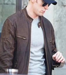 Men’s dark brown lambskin genuine leather jacket –  multipal zipper detail