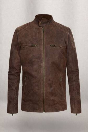 men's dark brown lambskin leather jacket classic zip up style exclusive