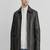 Mens black lambskin leather jacket-body fit slim chain style