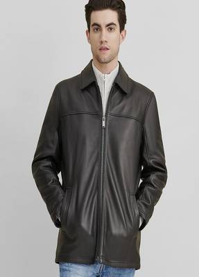 men's black lambskin leather jacket classic zip up style modern modern 2