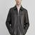 Mens black lambskin leather jacket-body fit slim chain style