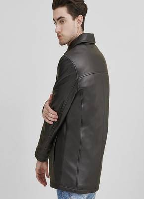 men's black lambskin leather jacket classic zip up style modern modern 3
