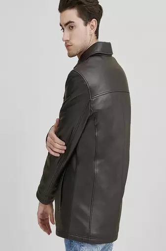 men's black lambskin leather jacket classic zip up style modern modern