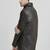 Mens black lambskin leather jacket-body fit slim chain style