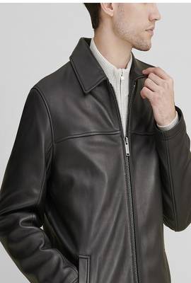 men's black lambskin leather jacket classic zip up style modern modern 4