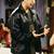 Mens black lambskin leather jacket-body fit slim chain style