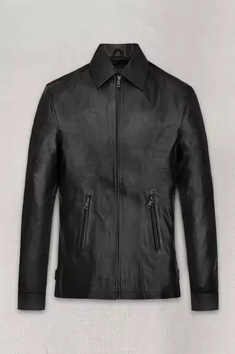 men's black lambskin leather jacket classic zip up style modern stylish