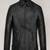 Mens black lambskin leather jacket-body fit slim chain style