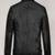 Mens black lambskin leather jacket-body fit slim chain style