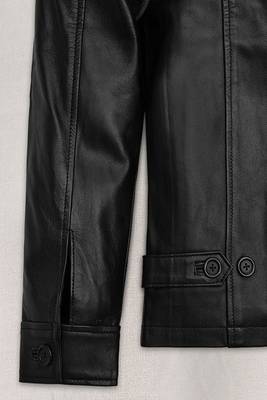 men's black lambskin leather jacket classic zip up style modern stylish 4