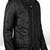 Men's black lambskin leather jacket - button & zipper detail