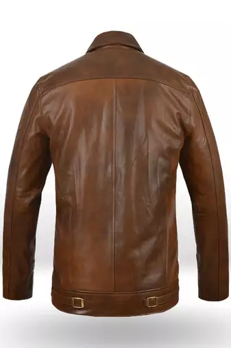 men's dark brown lambskin leather jacket classic zip up style modern