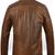 Mens dark brown lambskin leather jacket- 4 pocket button partern