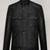 Mens black lambskin leather jacket button partern café racer style waist belt