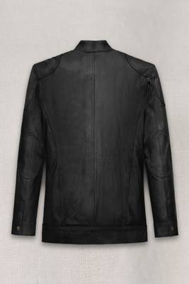 men's black premium lambskin leather jacket adjustable belted waist exclusive 2