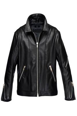 men's black lambskin leather jacket classic zip up style modern genuine 1