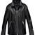 Men's black  genuine lambskin leather jacket for multipal zipper pocket style