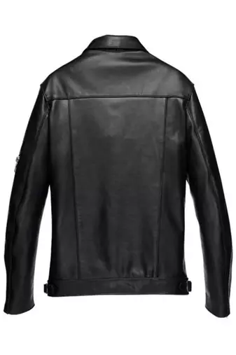 men's black lambskin leather jacket classic zip up style modern genuine