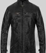 men's black lambskin leather jacket classic zip up style modern superior