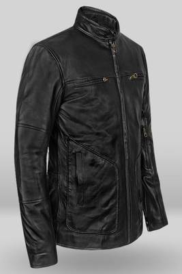 men's black lambskin leather jacket classic zip up style modern superior 2