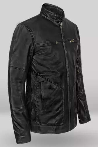 men's black lambskin leather jacket classic zip up style modern superior