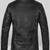 Men’s black lambskin leather jacket - zipper detail & café racer style