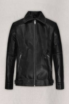 men's black lambskin leather jacket classic zip up style modern refined 1