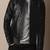 Men's black lambskin leather jackert- zipper details style -zipper style