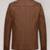 Men's brown genuine lambskin leather jacket -button & zip detail